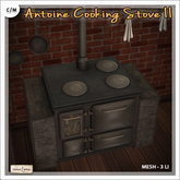 [V/W] Antoine Cooking Stove II - Vintage Cast Iron Stove Enclosed in Low Brick Walls