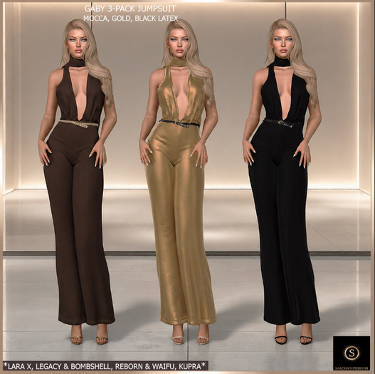 SAS - Gaby Mocca Gold Black Jumpsuit  
