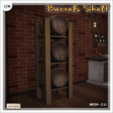 [V/W] Barrels Shelf - 3 Stacked Small Barrels - Medieval Fantasy / Vintage 