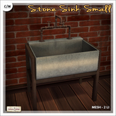 [V/W] Stone Sink Small - Stone basin with copper pipes Faucet