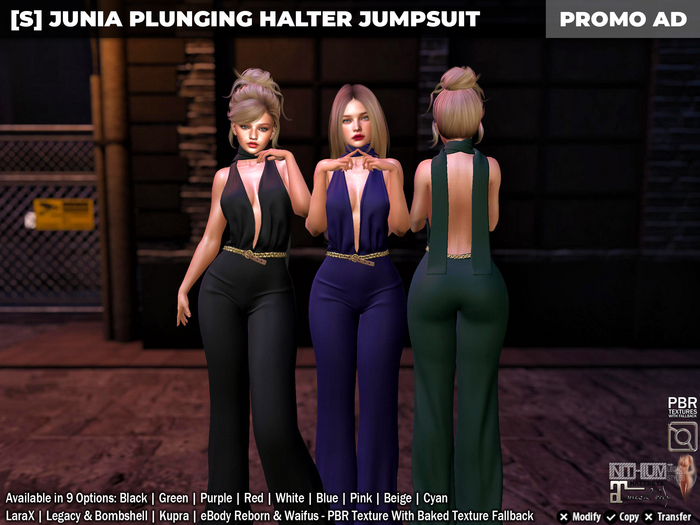 [S] Junia Plunging Halter Jumpsuit Demo