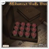 [V/W] Alchemist Vials Box - Open/Close Lid - Medieval Fantasy / Renaissance / Vintage