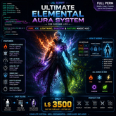 Ultimate Elemental Aura System for Second Life | Fire, Ice, Lightning, Shadow & Nature Magic HUD with User Manual