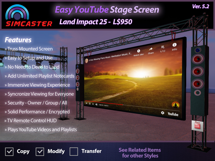 Easy YouTube TV & Video - Stage Screen