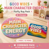 Fluffy Rug Pack  Good Vibes / Main Character Energy