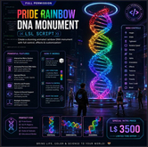 Pride Rainbow DNA Monument LSL Script Full Perm | Interactive Particle DNA Helix Generator for Second Life & OpenSim
