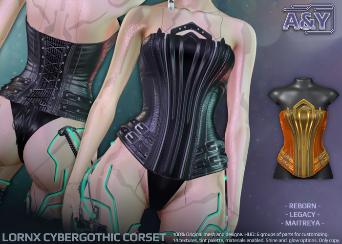 A&Y Lornx Cybergothic Corset - Gold