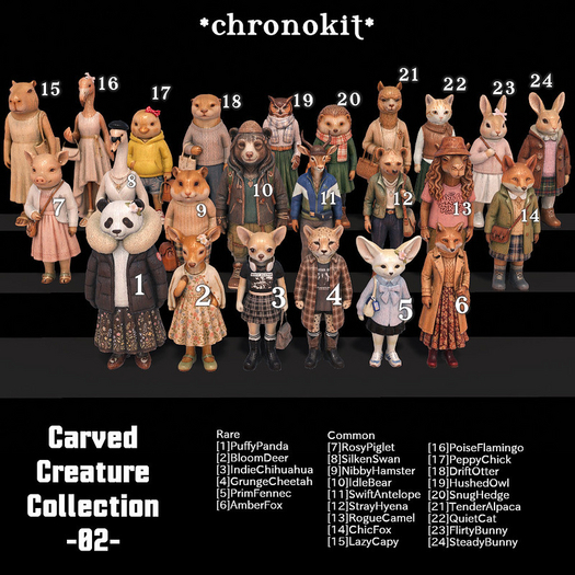 *chronokit* CarvedCreatureCollection_02_SnugHedge