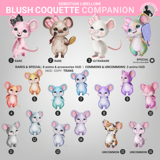 SEmotion Libellune Blush Coquette Companion RARE 01