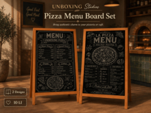 Pizza Menu Board Set / Cafe Restaurant Decor