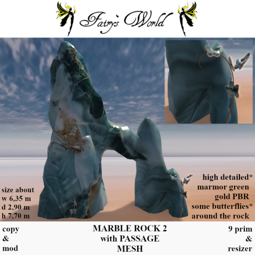 *Fairy`s World* MARBLE ROCK with PASSAGE +resizer 2 MESH