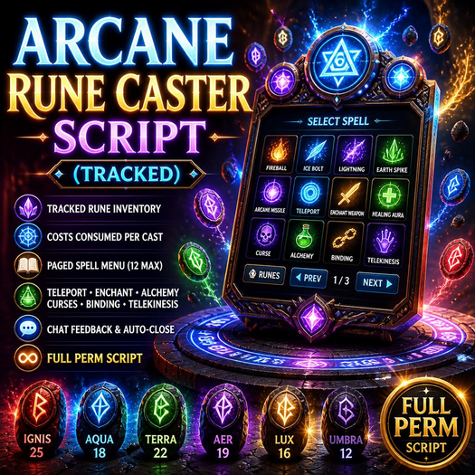 Second Life Marketplace - Arcane Rune Caster Script (Tracked) | FULL ...