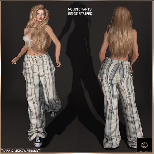 SAS - Noukie Beige Striped Pants (LaraX & MB) 