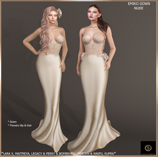 SAS - Emiko Nude Lace Gown (LaraX & MB) 
