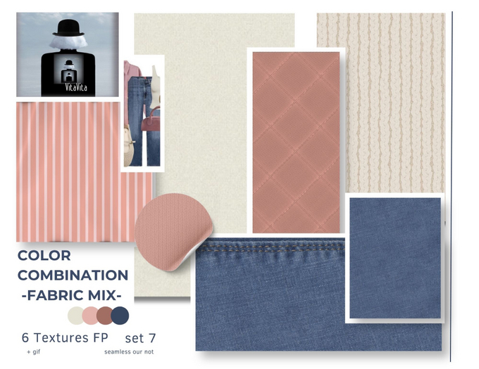 Color Combination Mix fabrics -6FP- set 7