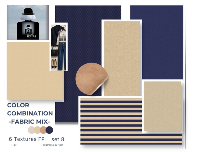 Color Combination Mix fabrics -6FP- set 8