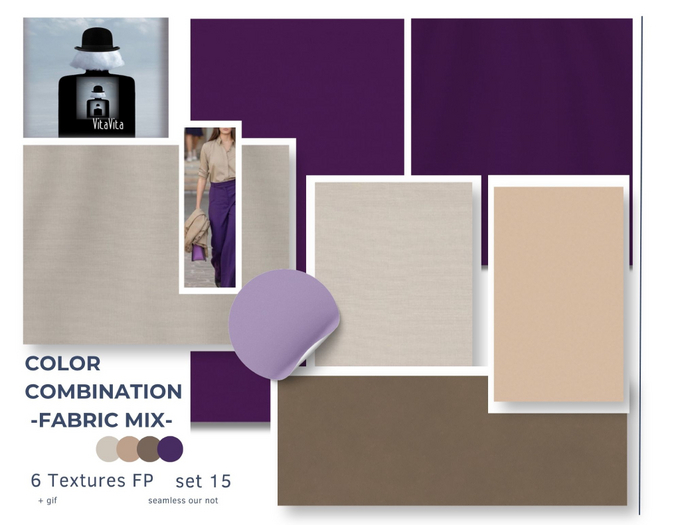 Color Combination Mix fabrics -6FP- set 15