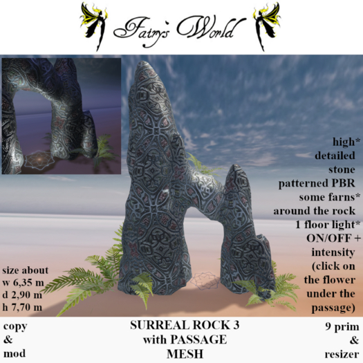 *Fairy`s World* SURREAL ROCK with PASSAGE +resizer 3 MESH