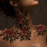CAROLG. - Roses Neck & Shoulder Tattoo - Color & tintable