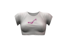 Vivi Crew neck Crop top WHITE Rhinestone Cinderella