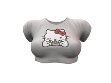 Vivi Crew neck Crop top WHITE Bad Kitty
