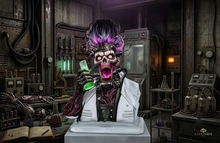 Mad Necro Scientist Bust – Horror Laboratory Undead Collector Sculpture