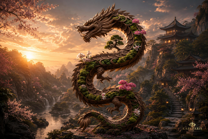 Verdant Spirit Dragon – Celestial Garden Guardian Sculpture