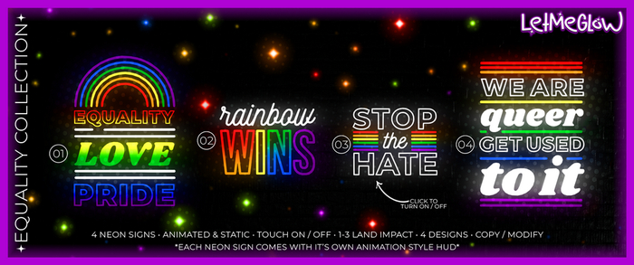 LetMeGlow Equality NEON SIGNS Collection FATPACK