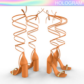 Orange High Strap HEELS LARAX