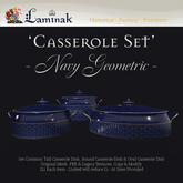 Laminak - Casserole Dishes Set - Navy Geometric