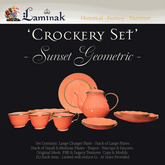 Laminak - Crockery Set - Sunset Geometric