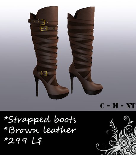Strapped brown boots