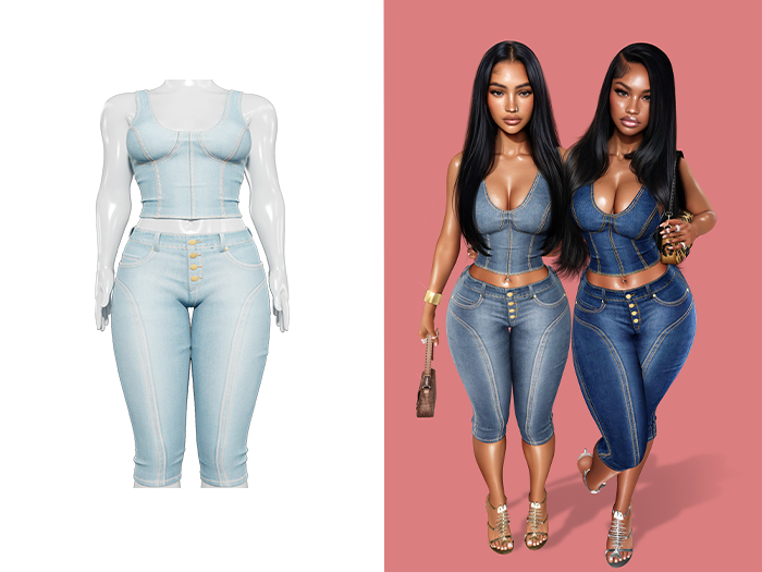 [Brior] Sage Denim Set - (Bright)