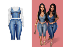 [Brior] Sage Denim Set - (Dark)