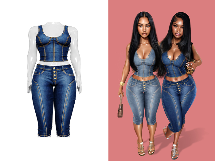 [Brior] Sage Denim Set - (Deep)