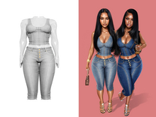 [Brior] Sage Denim Set - (Grey)