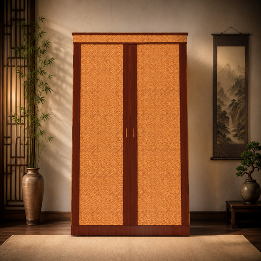 Asian Style Wicker Armoire