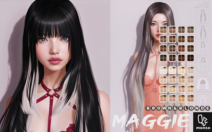 [monso] Maggie Hair /Brown & Blonde