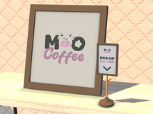 Brand Frame + Pick Up Sign [MOO Coffee] (Cute Cow)