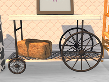 Cart Sideboard + Hay Bale [MOO Coffee] (Cute Cow)