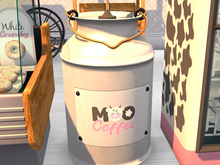 Milk Can Table [MOO Coffee] (Cute Cow)