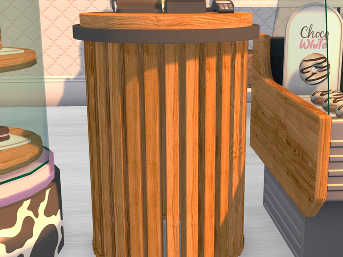 Slatted Table [MOO Coffee] (Cute Cow)