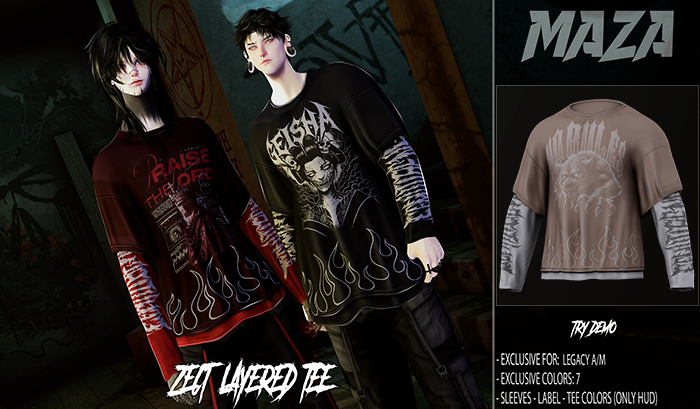 MAZA - ZECT LAYERED-TEE - BEICE