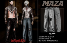 MAZA - DESTROYED JEANS - WHITE