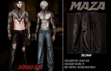 MAZA - DESTROYED JEANS - WINE