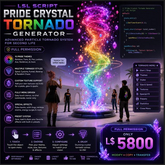 Pride Crystal Tornado Generator LSL Script Full Perm – Pride-Themed Particle Tornado System with Menus, Presets,