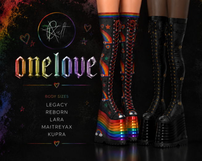 : CULT : Onelove Thigh High Boots FatPack (Pride)