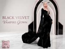 Black Velvet Vampire Gown for LaraX,Belleza,Reborn, Legacy,Tonic,Slink,Ocacin,Maitreya