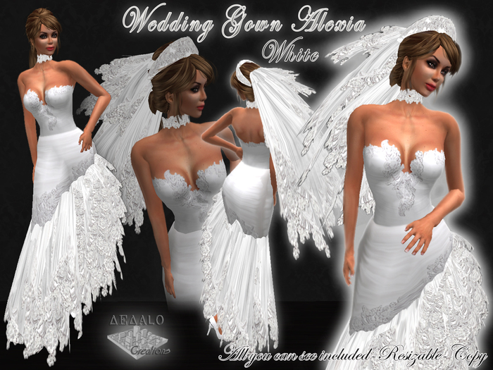 Wedding Gown Alexia - White * SPECIAL PRICE New Dedalo Creations Promo *
