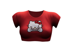 Vivi Crew neck Crop top RED Bad Kitty